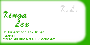 kinga lex business card